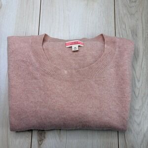 J.Crew Women's 100% Cashmere Crewneck Sweater Medium Pink Classic Preppy